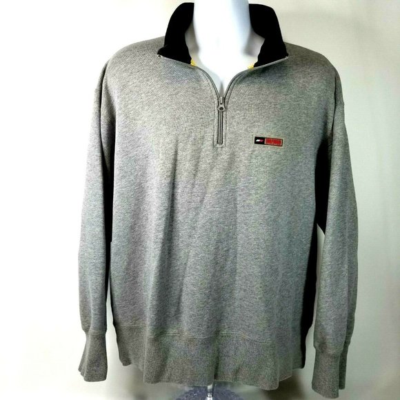 Gray Pull Over Collared 1/4 Zip Jacket N21-0041P - Picture 2 of 5